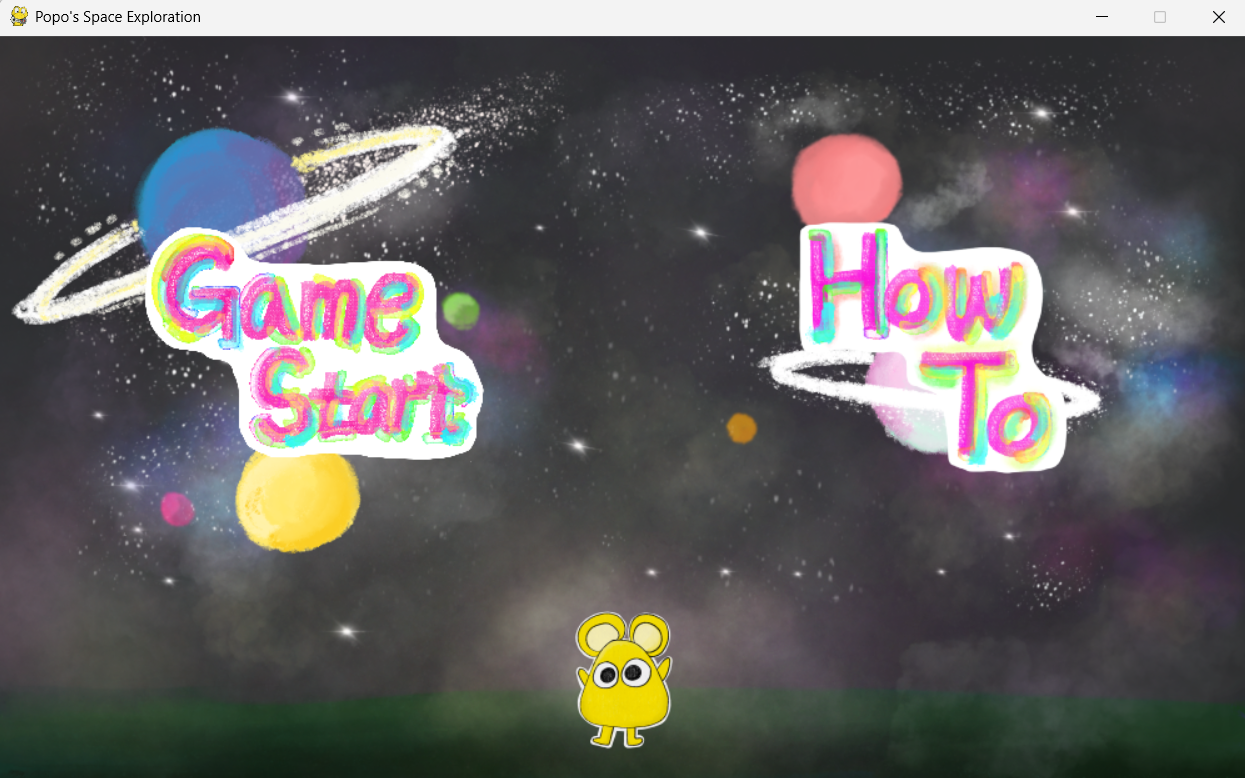 Popo's Space Exploration — game start screen